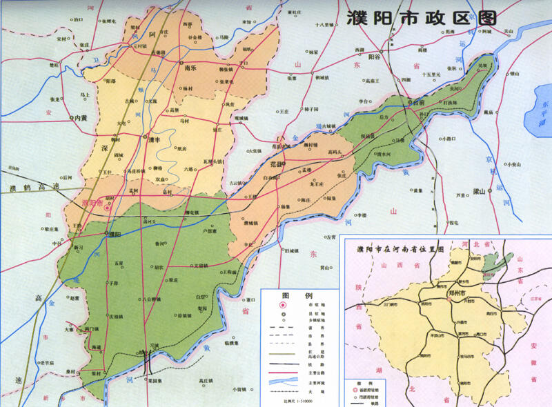 濮阳市政区图